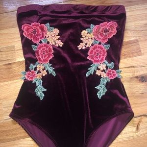 Velvet body suit